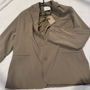 Meshki Tan Blazer Tailored Suit Jacket